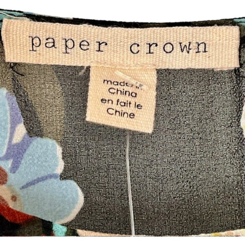 Paper Crown Anthropologie Endora Floral Dress - Black, Yellow, Blue, Red - LP - Picture 9 of 13